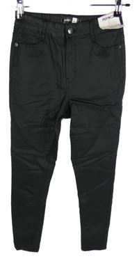 Dámske čierne koženkové skinny nohavice Pep&Co
