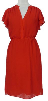 Dámske červené vzorované šifónové šaty H&M