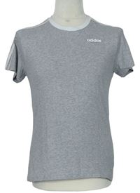 Pánske sivé tričko s pruhmi Adidas