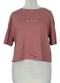 Dámske svetlovínový é crop tričko s nápisom Primark