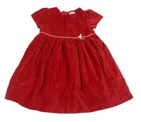 Červené zamatové menšestrové šaty s mašlou John Lewis