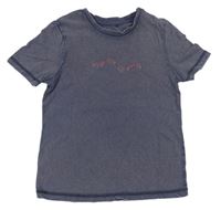 Tmavomodro-sivé tričko s nápisom George