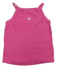 Malinový rebrovaný crop top s písmenem