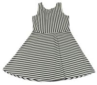 Bielo-čierne pruhované šaty H&M