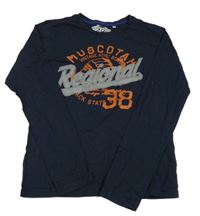 Tmavomodré tričko s potlačou zn. C&A