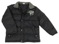 Čierna šušťáková zimná bunda s číslom a tigrom Dognose