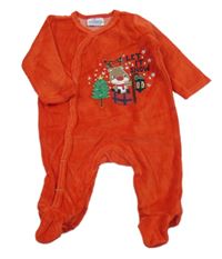 Červený zamatový overal s obrázkom So cute