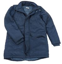 Tmavomodrá šusťáková zimní bunda H&M