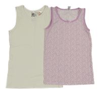 2x košilka lila květinová+ bílá