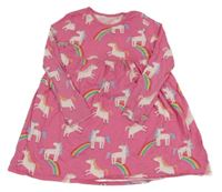Ružové bavlnené šaty s jednorožcami George