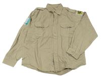 Béžová košeľová bunda s nášivkou