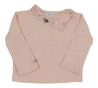 Světlerůžové triko s výšivkou 