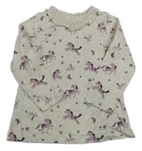 Světlešedá melírovaná tunika s koníky George