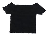 Čierne žabičkované crop tričko Primark