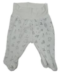 Bílé sametové polodupky s obrázkami C&A