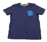 Tmavomodré tričko s vreckom Lupilu