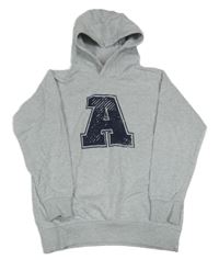 Svetlosivá melírovaná mikina s písmenem a kapucňou Yigga