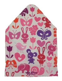 Bílo-růžovo-fialový elastický šátek