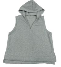 Šedá melírovaná tepláková vesta s kapucí Shein