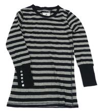 Čierno-sivé pruhované tričko