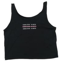 Čierny crop top s nápismi George