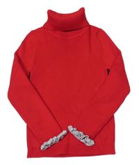 Červený rebrovaný svetrový rolák Primark