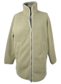 Dámska béžová huňatá dlhá mikina s rolákom Jack Wofskin