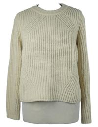 Dámsky smotanový rebrovaný sveter Only