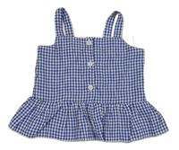 Modro-biely kockovaný top Shein