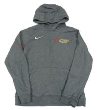 Tmavošedá mikina s nápisy a kapucí Nike