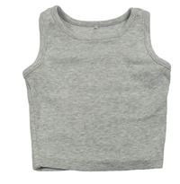Sivý rebrovaný crop top George