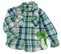 Modro-bílo-zelená kostkovaná košile s Rexem - Toy story George