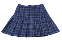 Tmavomodro-bílá kostkovaná skládaná sukně H&M