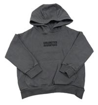 Tmavosivá mikina s nápisom a kapucňou F&F