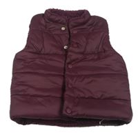 Vínová prešívaná šušťáková zateplená vesta George