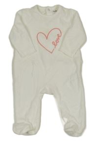 Biely zamatový overal so srdiečkom Orchestra