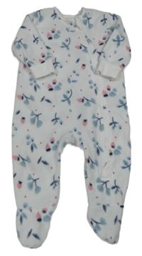 Biely kvetovaný fleecový overal Dunes