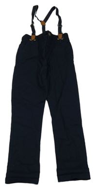 Nové - Tmavomodré nohavice s trakami Matalan