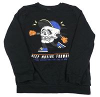 Černá mikina s lebkou Primark