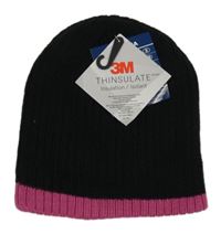 Nové - Čierna rebrovaná pletená funkčná čapica