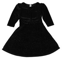 Čierne trblietavé zamatové šaty dopodopo