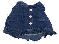 Tmavomodrá rifľová sukňa s cvokmi 