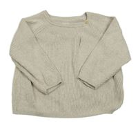 Béžový rebrovaný prepínaci sveter H&M