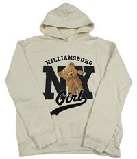 Smetanová mikina s medvídkem a kapucí C&A