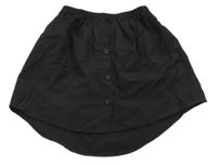 Čierna ľahká sukňa s gombíky