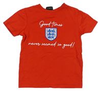 Červené futbalové tričko s nápisem - England