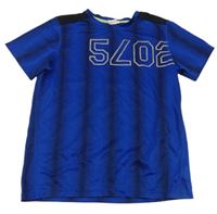 Safírovo-černé vzorované sportovní tričko s číslem H&M