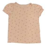 Světlerůžové tričko s třešničkami H&M