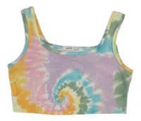 Farebný batikovaný crop top Shein