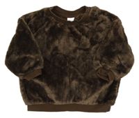 Kávová chlpatá mikina H&M